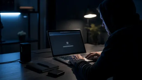 A user is securely downloading content from an onion website on their laptop.