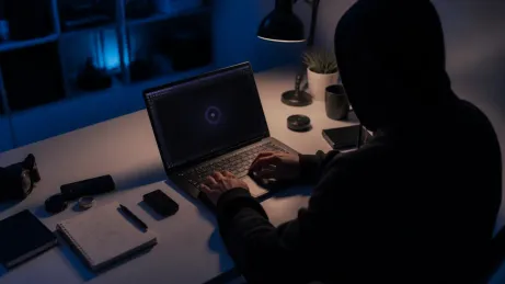 A user carefully verifying the installation of Tor Browser on a sleek laptop.